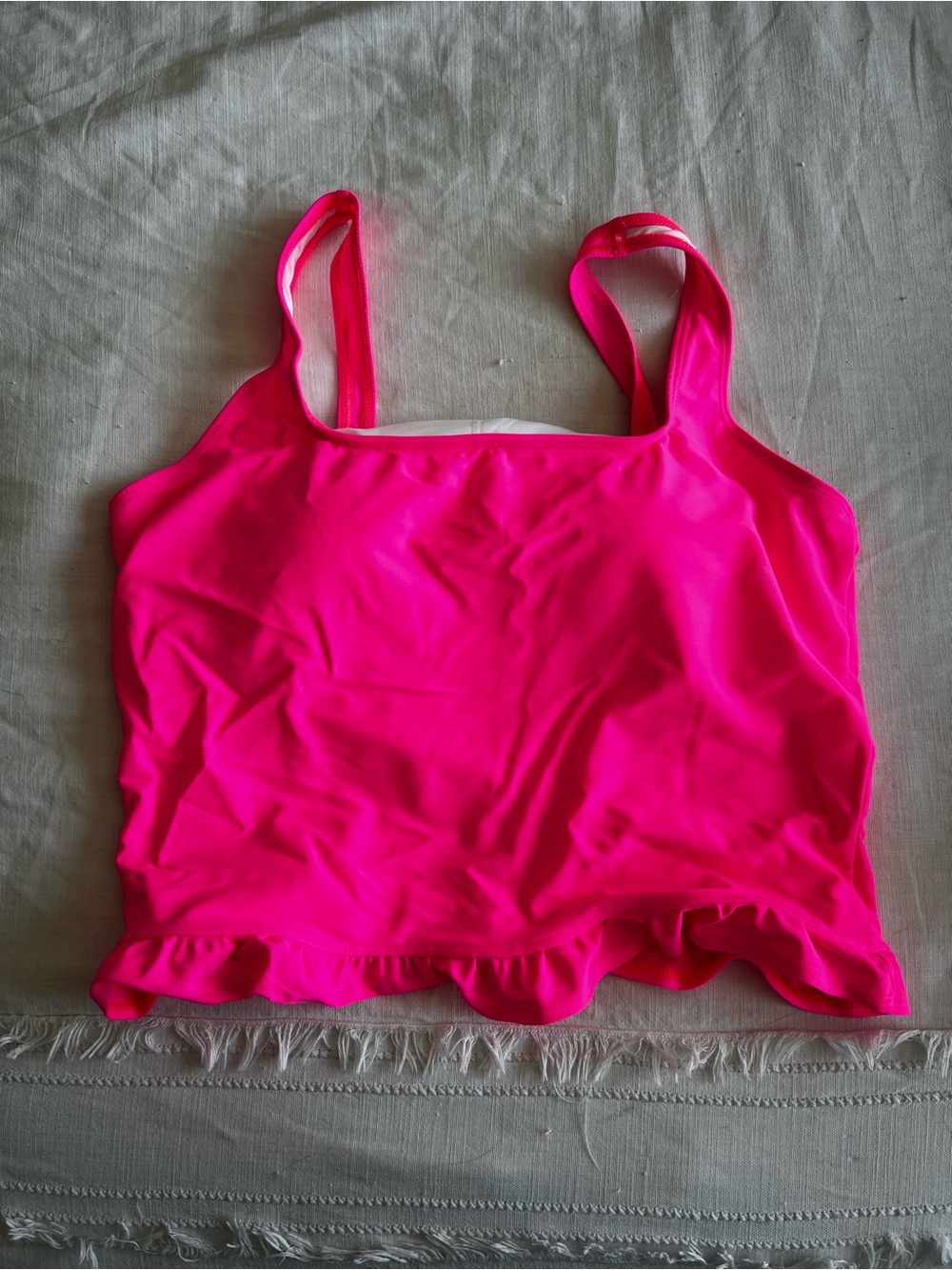 Pink Desert x Sassy Red Lipstick Ruffled Tankini Top